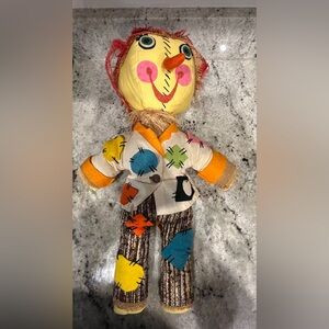 Vintage 20” Scarecrow Patches Bucilla Needlecraft Plush